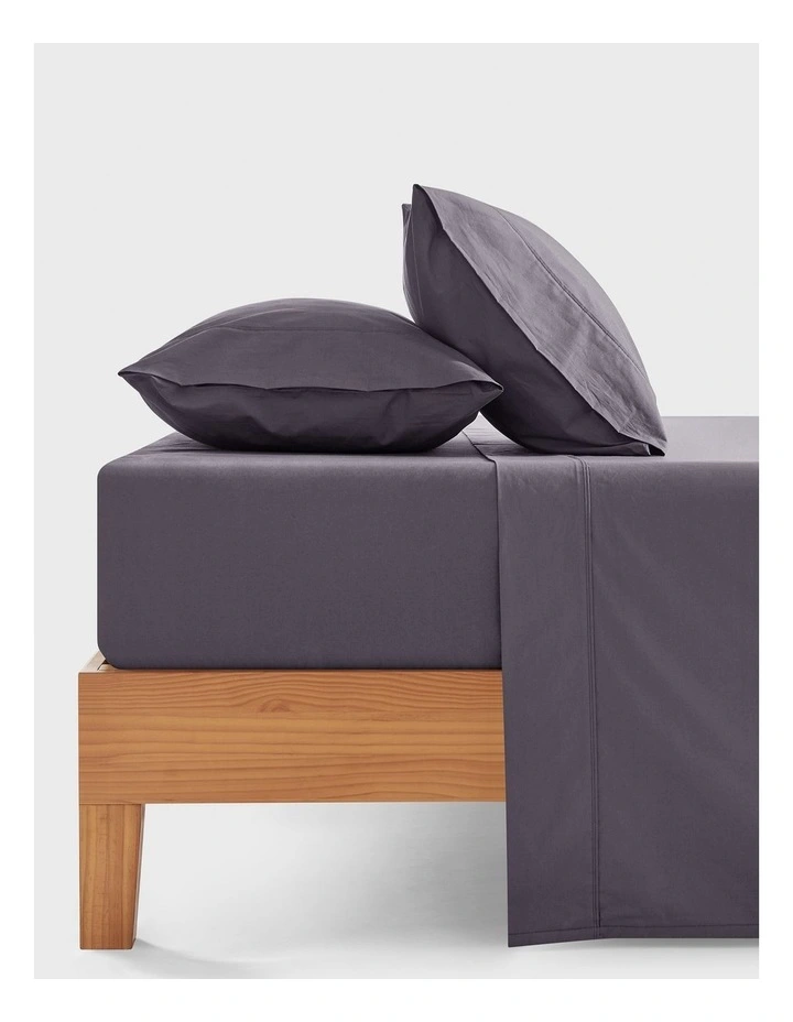 300TC Cotton Percale Sheet Set in Charcoal image 1