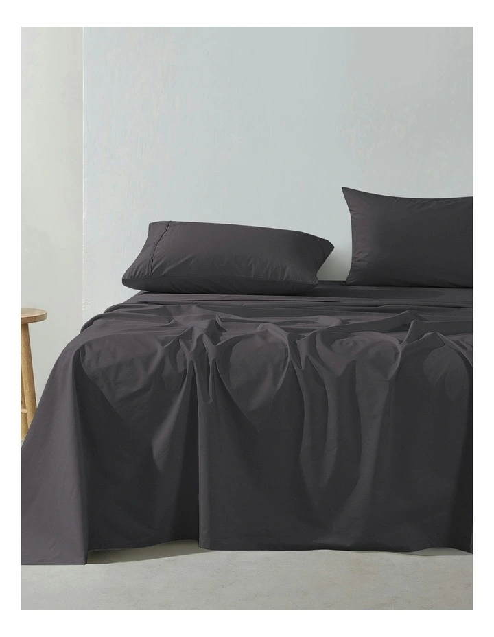 300 Thread Count Cotton Percale Sheet Set in Charcoal image 1