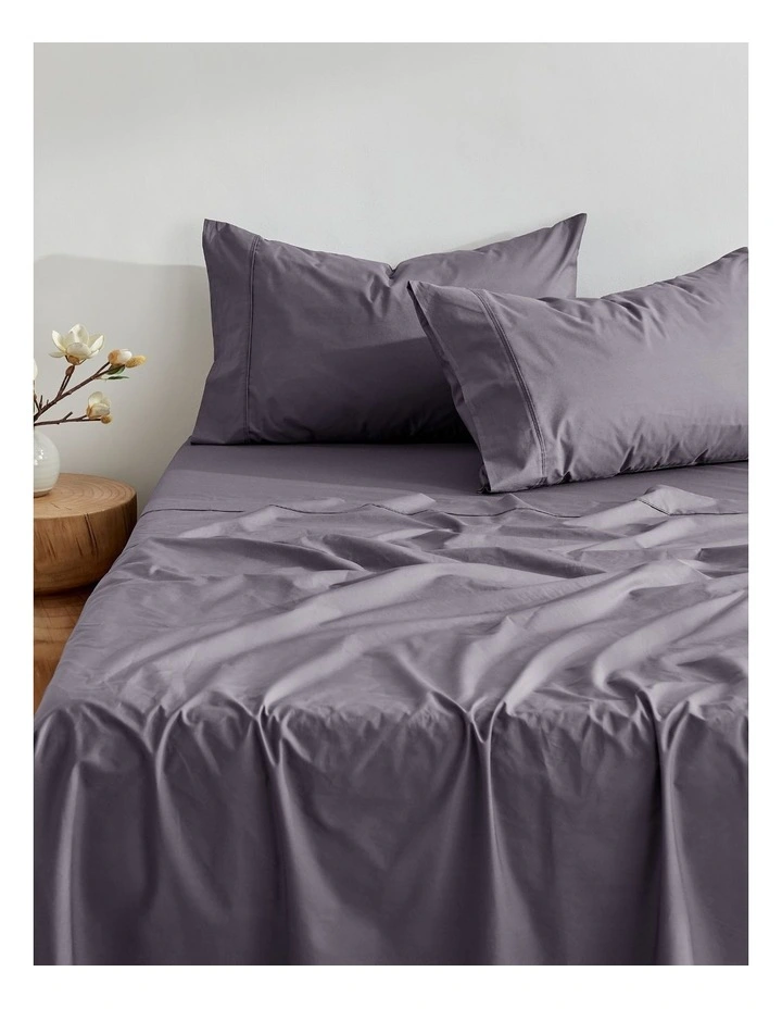 300TC Cotton Percale Sheet Set in Charcoal image 2