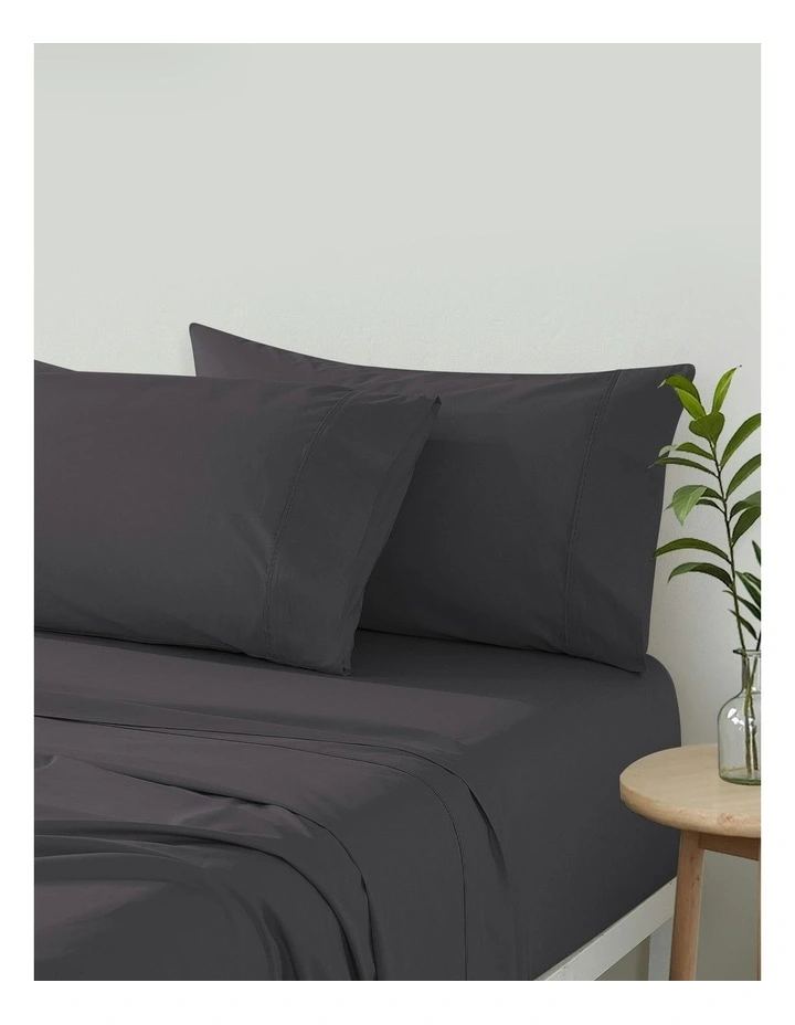 300 Thread Count Cotton Percale Sheet Set in Charcoal image 2