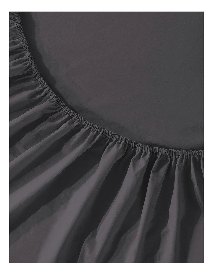 300 Thread Count Cotton Percale Sheet Set in Charcoal image 4