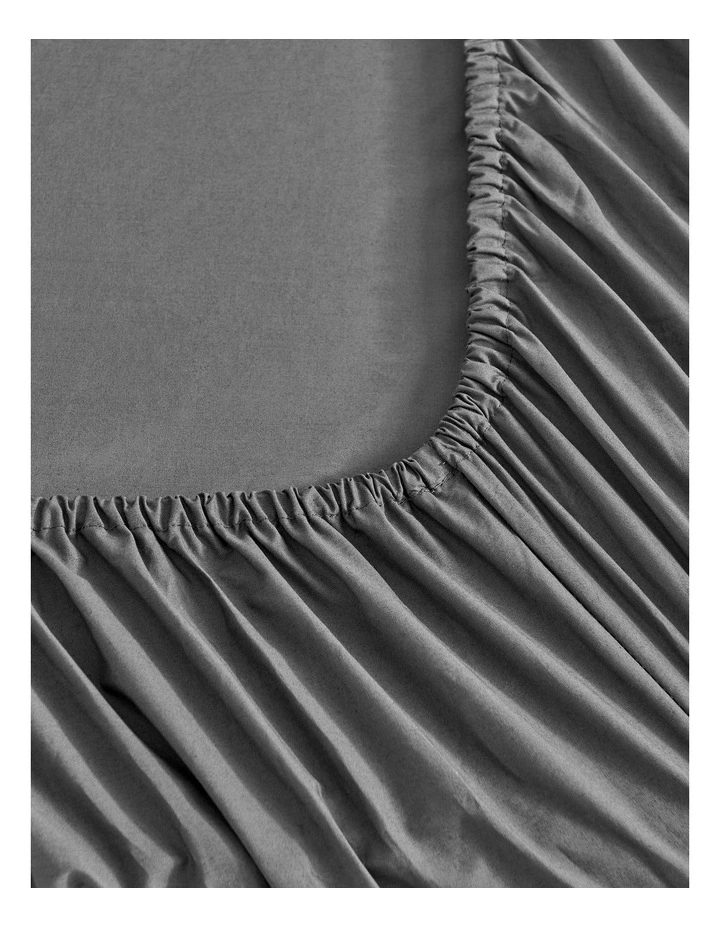 300TC Cotton Percale Combo Fitted Sheet Set in Charcoal image 4