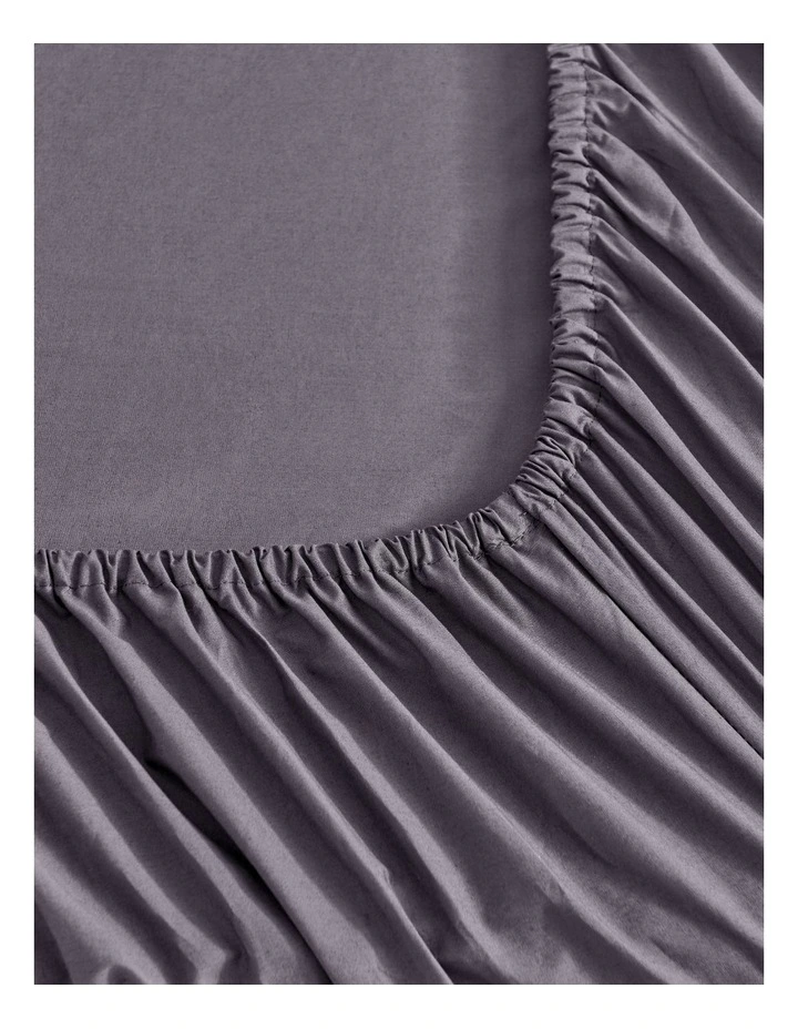 300TC Cotton Percale Combo Fitted Sheet Set in Charcoal image 4