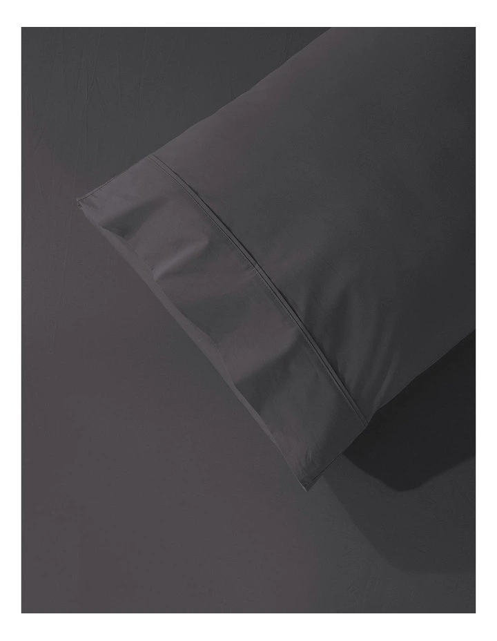300 Thread Count Cotton Percale Standard Pillowcase Pack Of 2 in Charcoal image 3
