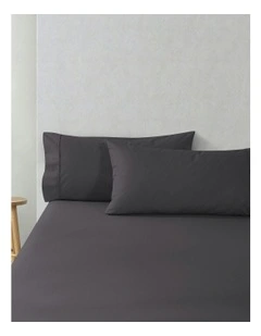 300 Thread Count Cotton Percale King Pillowcase Pack Of 2 in Charcoal