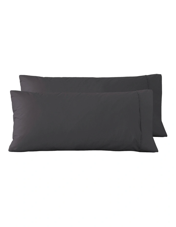 300 Thread Count Cotton Percale King Pillowcase Pack Of 2 in Charcoal image 7