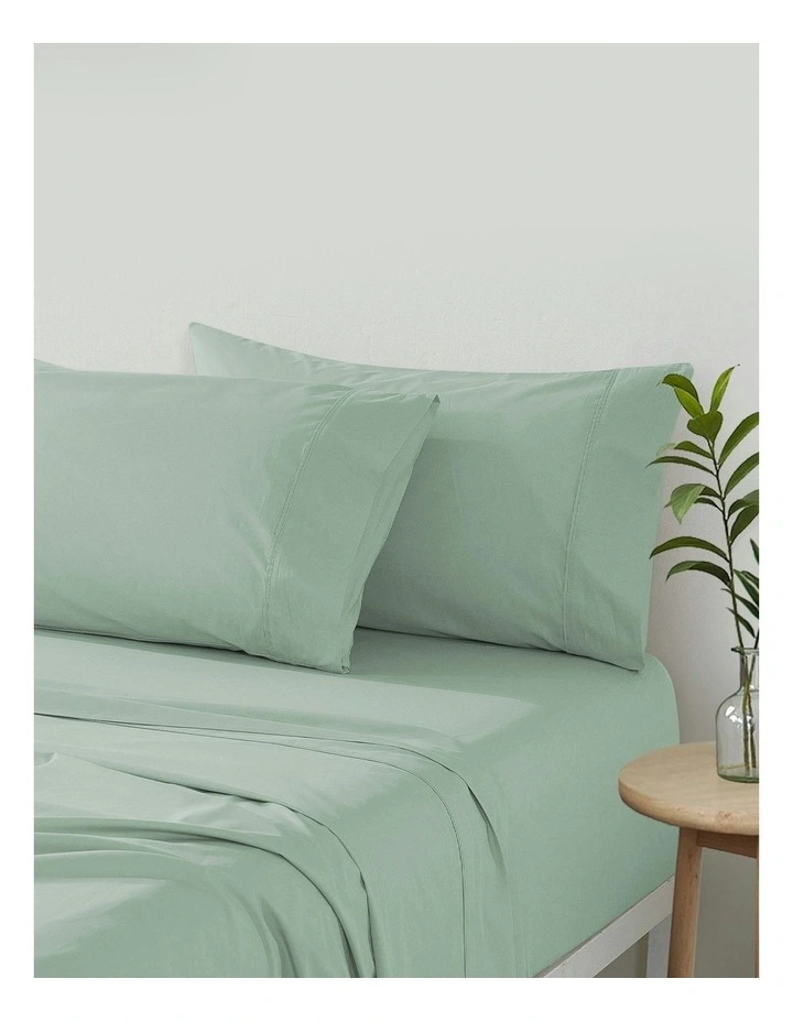 300 Thread Count Cotton Percale Sheet Set in Sage image 2