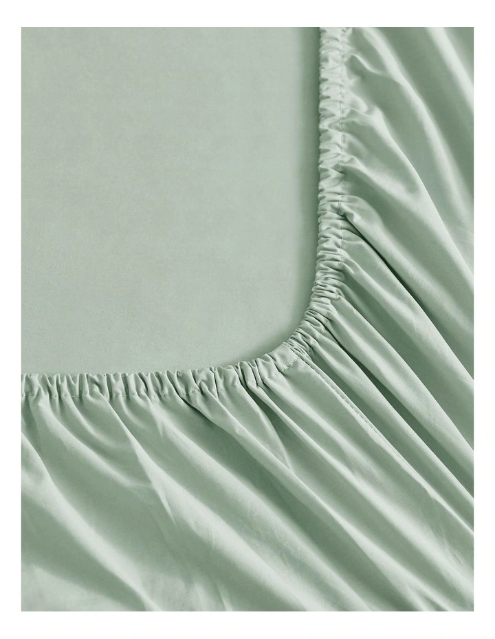 300TC Cotton Percale Sheet Set in Sage image 4