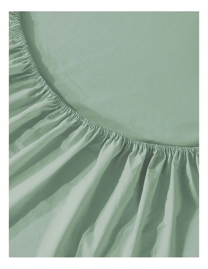 300 Thread Count Cotton Percale Sheet Set in Sage image 4