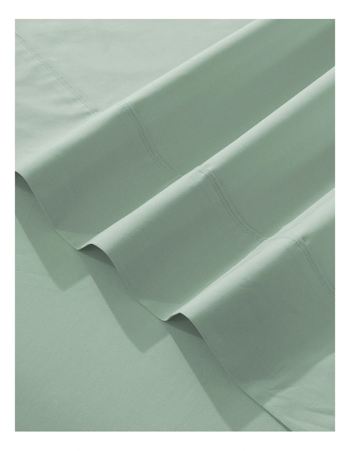 300 Thread Count Cotton Percale Sheet Set in Sage image 5