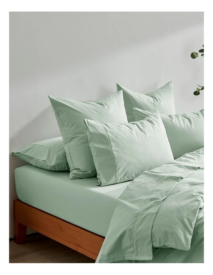 300TC Cotton Percale Sheet Set in Sage image 7