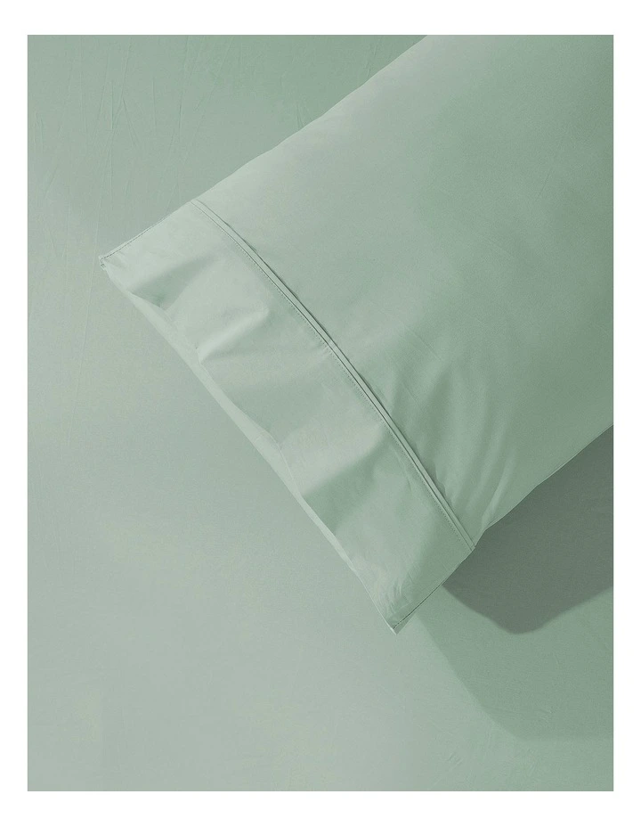 300 Thread Count Cotton Percale Combo Fitted Sheet Set in Sage image 2