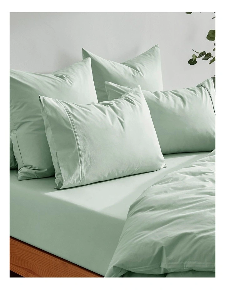 300TC Cotton Percale Combo Fitted Sheet Set in Sage image 6