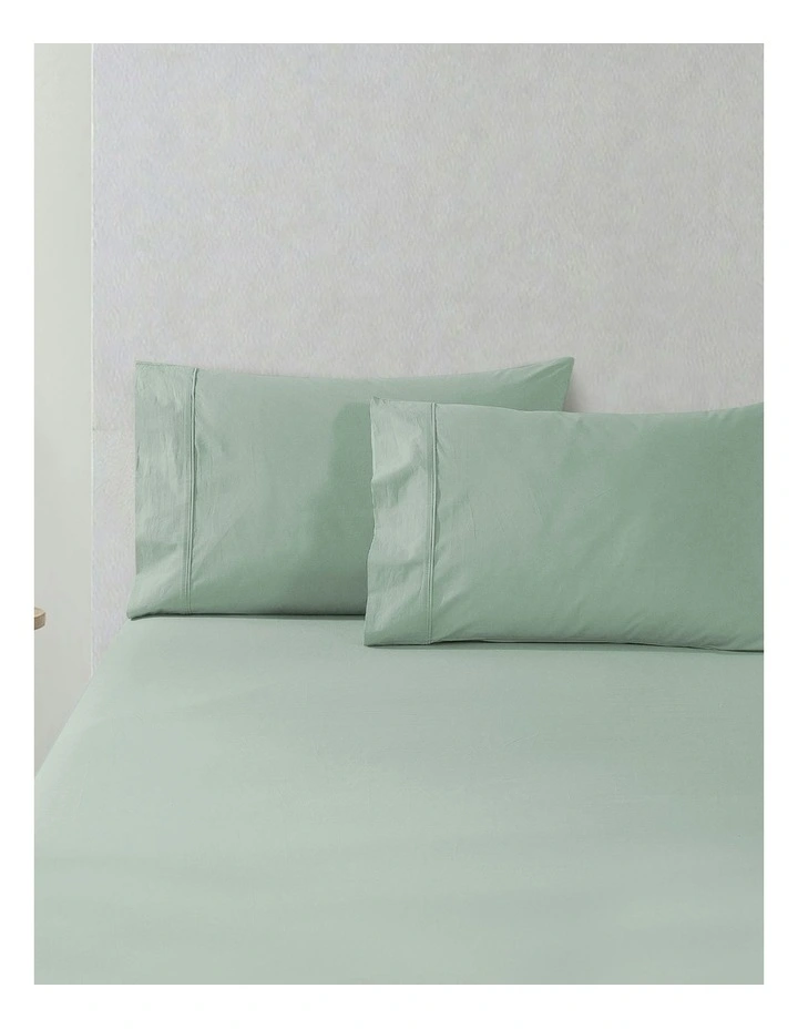 300 Thread Count Cotton Percale Combo Fitted Sheet Set in Sage image 7