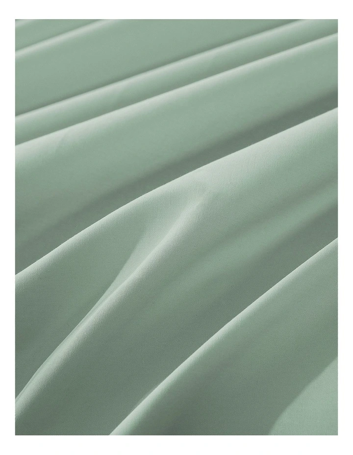 300 Thread Count Cotton Percale Quilt Cover Set in Sage image 6