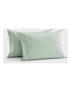 300TC Cotton Percale Standard Pillowcase  Twin Pack in Sage
