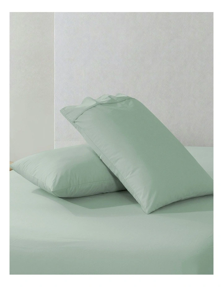 300 Thread Count Cotton Percale Standard Pillowcase Pack Of 2 in Sage image 5