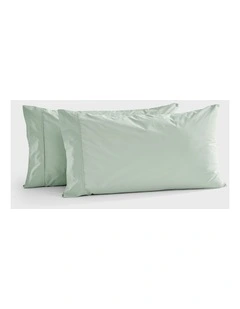 300TC Cotton Percale King Pillowcase  Twin Pack in Sage