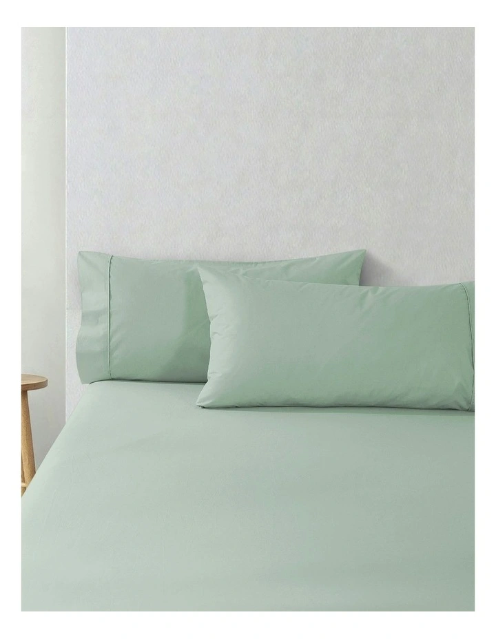 300 Thread Count Cotton Percale King Pillowcase Pack Of 2 in Sage image 1