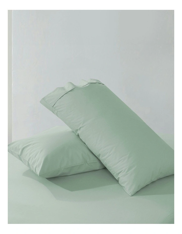 300 Thread Count Cotton Percale King Pillowcase Pack Of 2 in Sage image 5