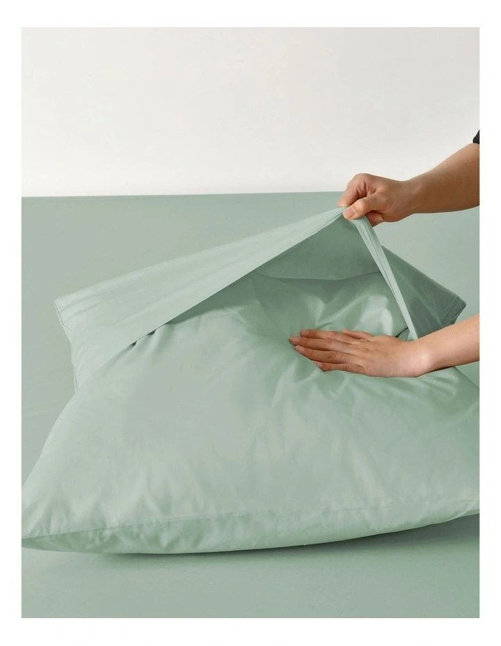 300 Thread Count Cotton Percale Euro Pillowcase Pack Of 2 in Sage image 2