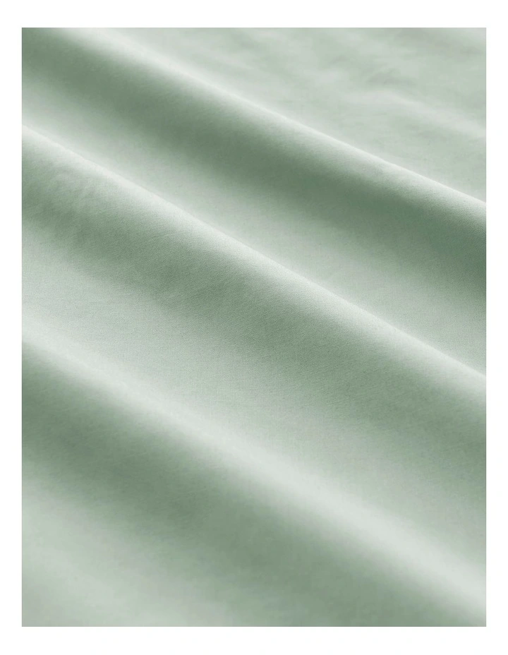 300TC Cotton Percale Euro Pillowcase  Twin Pack in Sage image 3