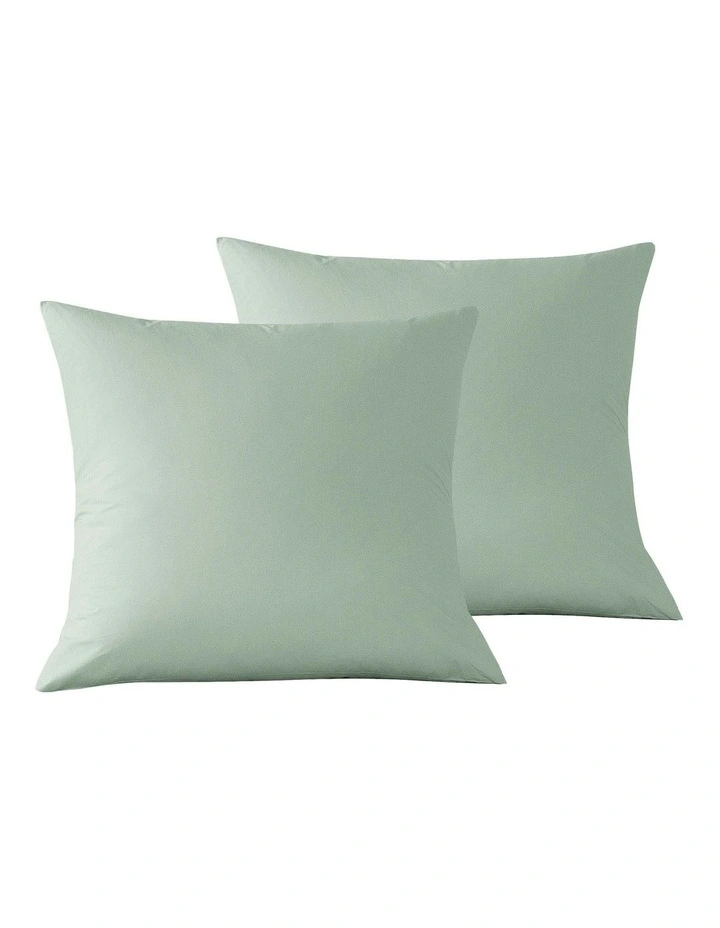 300 Thread Count Cotton Percale Euro Pillowcase Pack Of 2 in Sage image 5