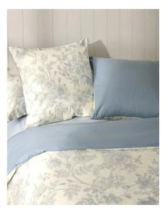 Cotton Reversible Odette European Pillowcase Pack Of 2 in Blue