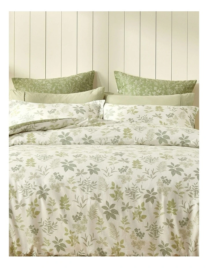 Cotton Reversible Mabel European Pillowcase Pack Of 2 in Green image 4