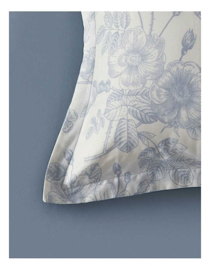 Cotton Reversible Odette Quilt Cover Set in Blue image 3