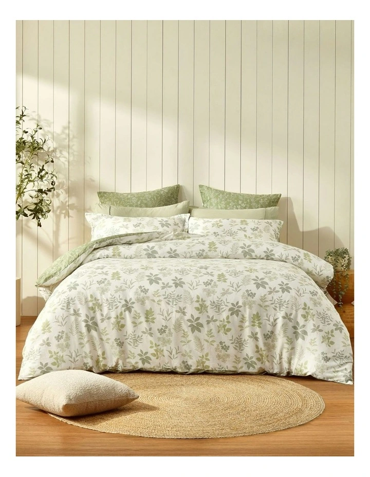 Cotton Reversible Mabel Quilt Cover Set in Green image 5