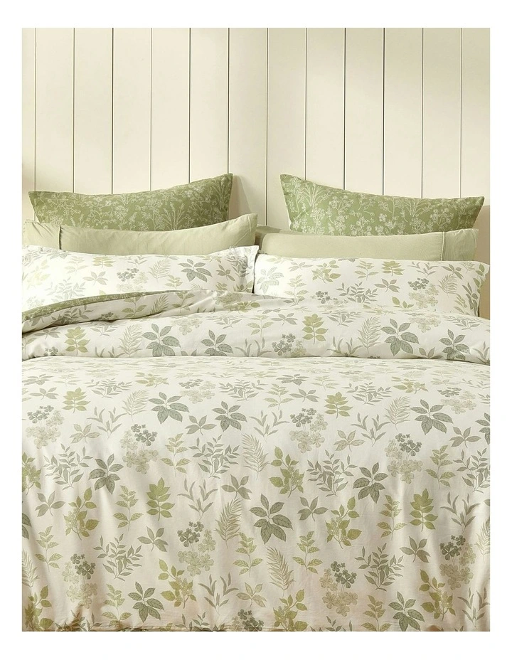Cotton Reversible Mabel Quilt Cover Set in Green image 7