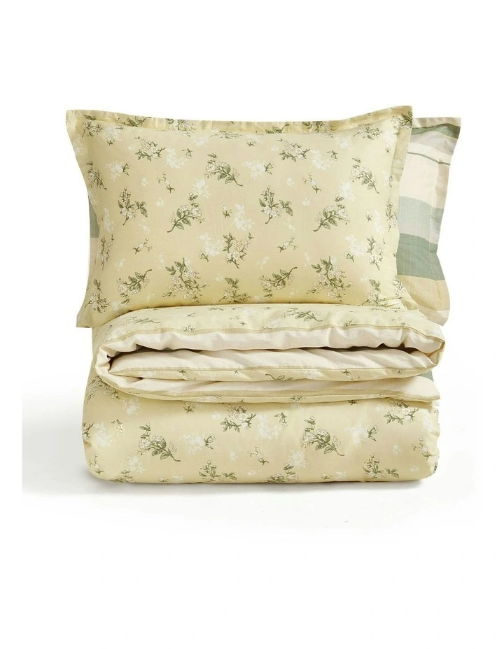 Otto Cotton Reversible Quilt Cover Set in Green image 4