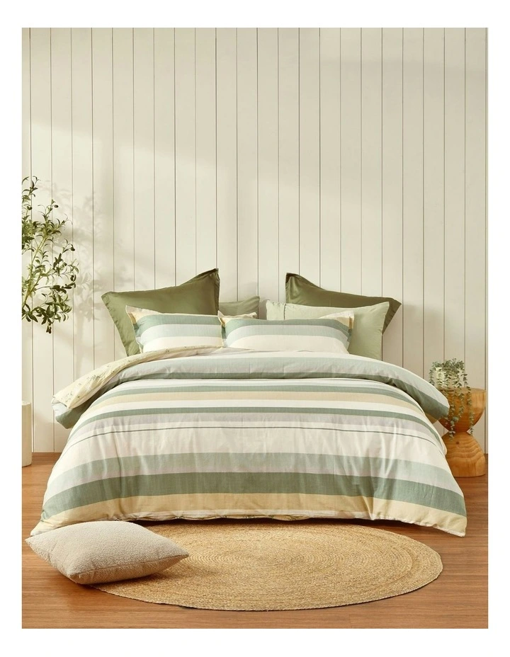 Otto Cotton Reversible Quilt Cover Set in Green image 6