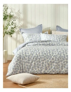 Thirri Cotton Reversible Quilt Cover Set in Blue