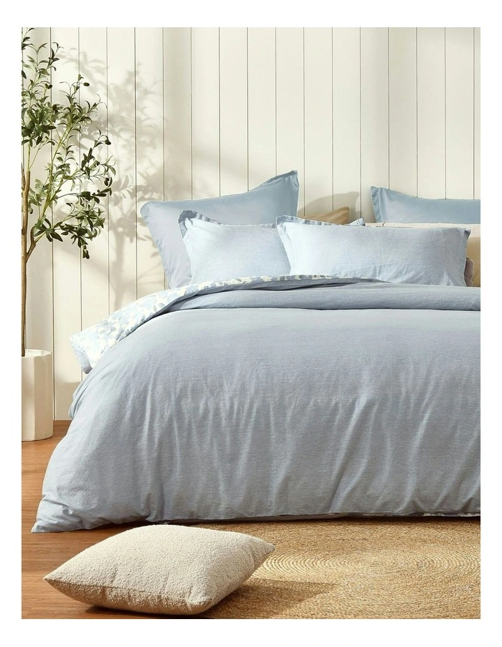 Thirri Cotton Reversible Quilt Cover Set in Blue image 2