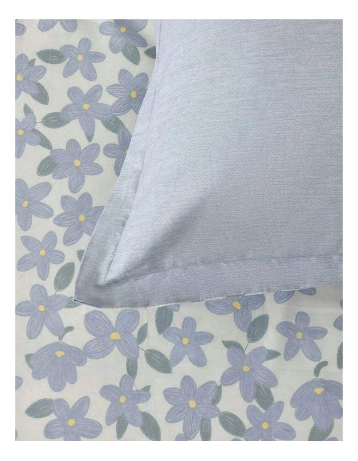 Thirri Cotton Reversible Quilt Cover Set in Blue image 3