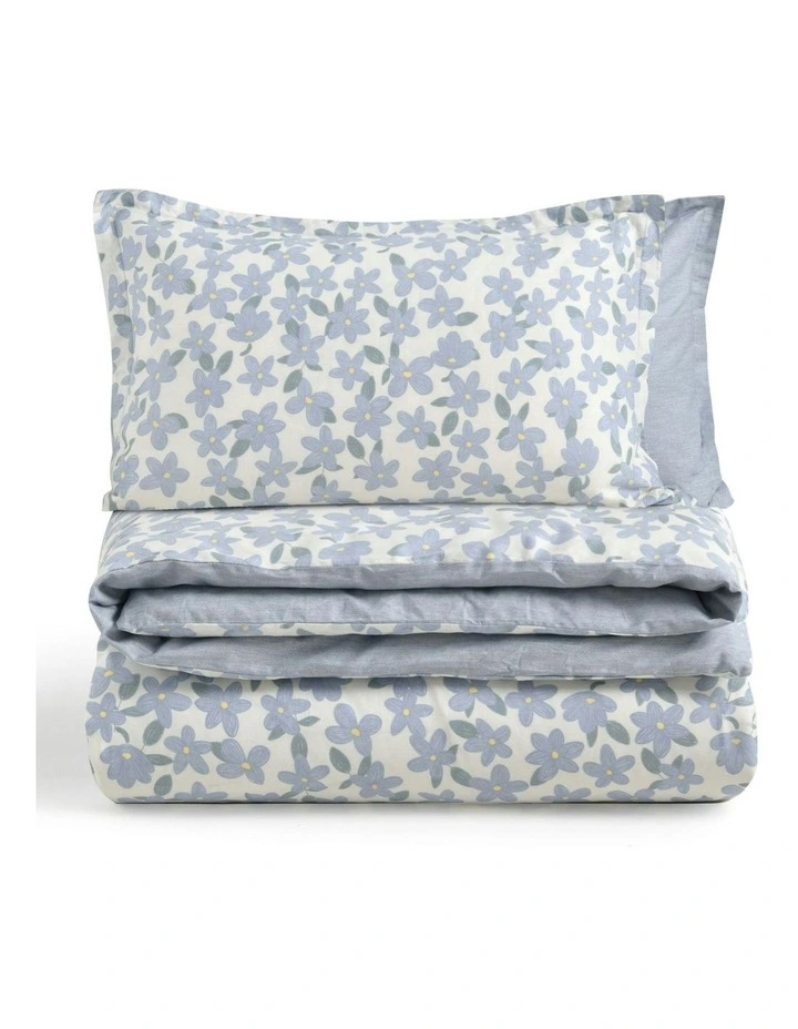 Thirri Cotton Reversible Quilt Cover Set in Blue image 4