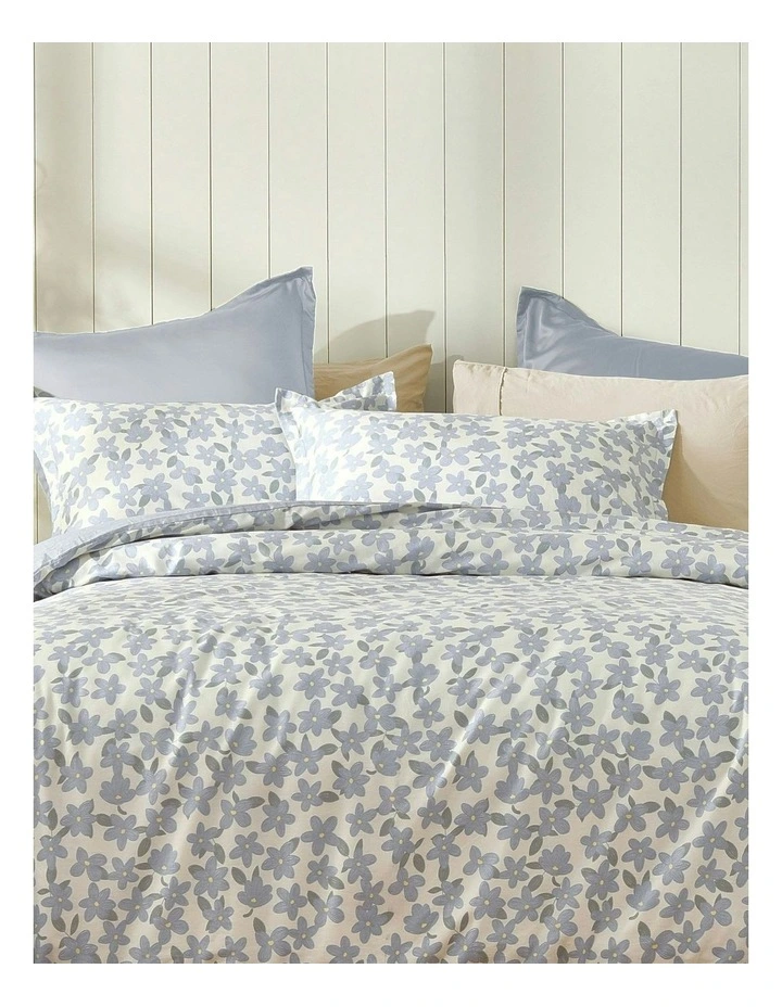 Thirri Cotton Reversible Quilt Cover Set in Blue image 7