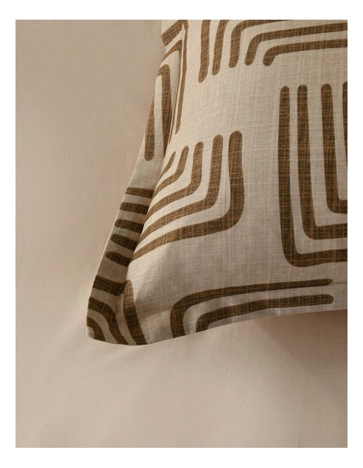 Kaya Cotton Reversible Quilt Cover Set in Beige image 3