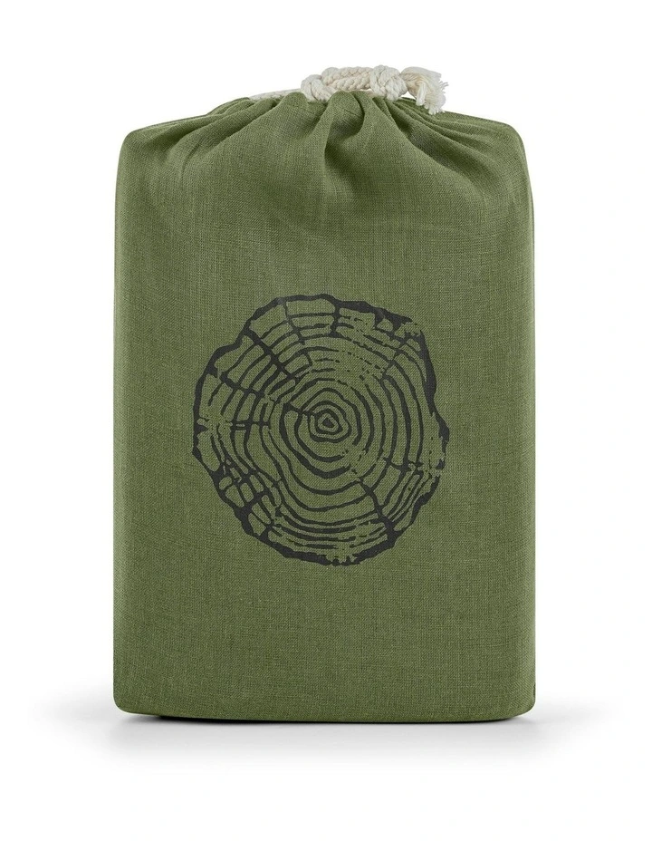 European Flax Linen Euro Pillowcase Twin Pack in Hunter image 4