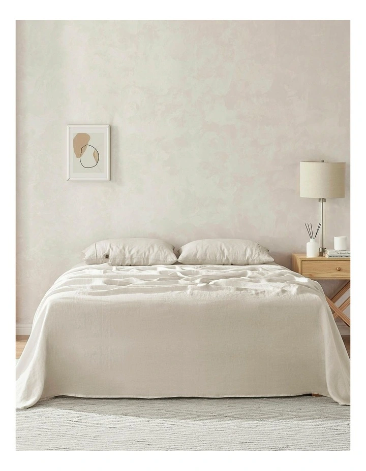 European Flax Linen Sheet Set in Natural image 5