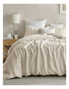 European Flax Linen Quilt Cover Set in Natural