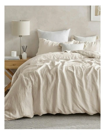 European Flax Linen Quilt Cover Set in Natural