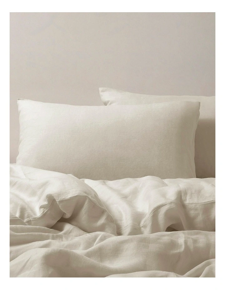 European Flax Linen Quilt Cover Set in Natural image 2