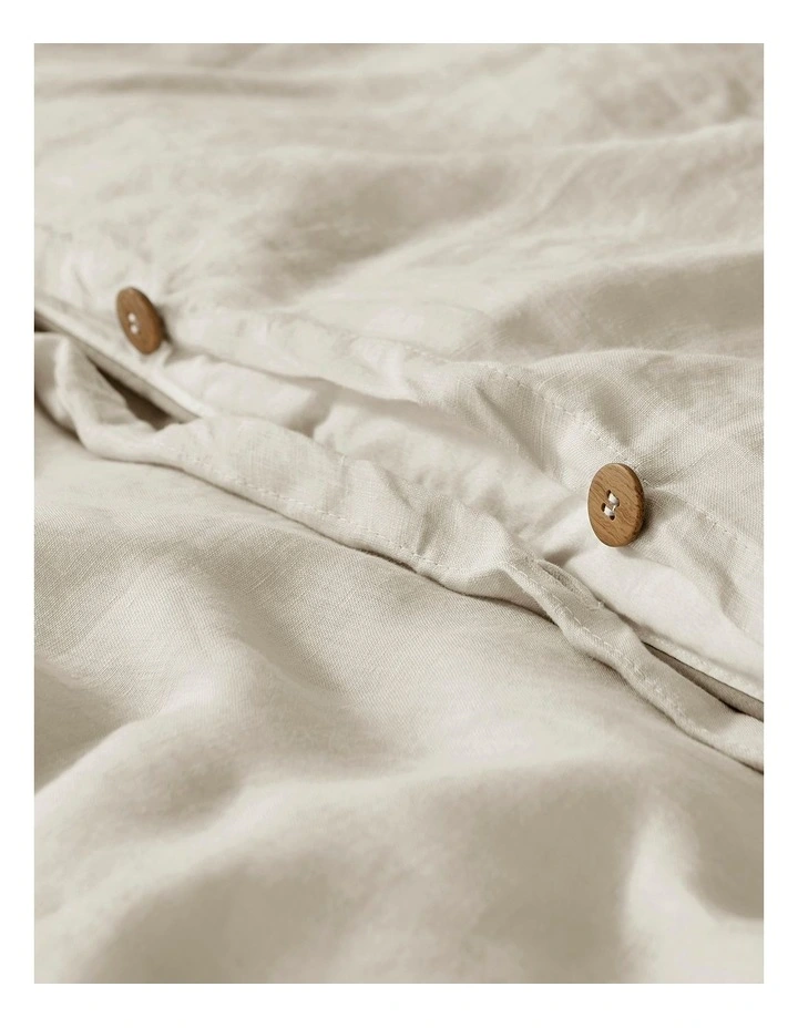 European Flax Linen Quilt Cover Set in Natural image 5