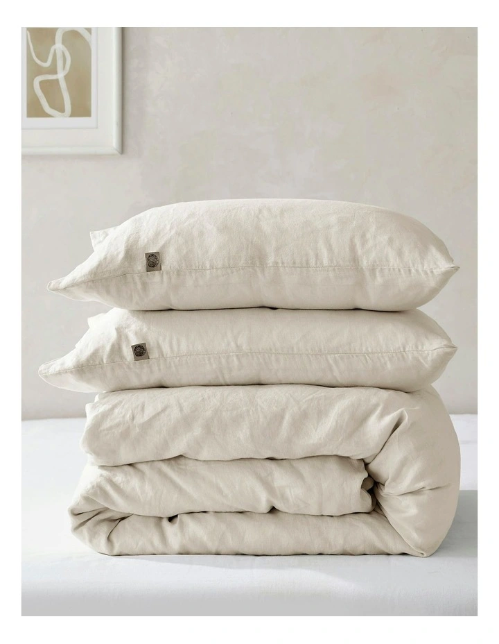 European Flax Linen Quilt Cover Set in Natural image 6