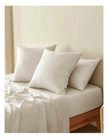 European Flax Linen Euro Pillowcase Twin Pack in Natural