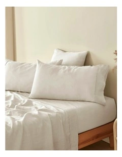 European Flax Linen King Pillowcase Twin Pack in Natural