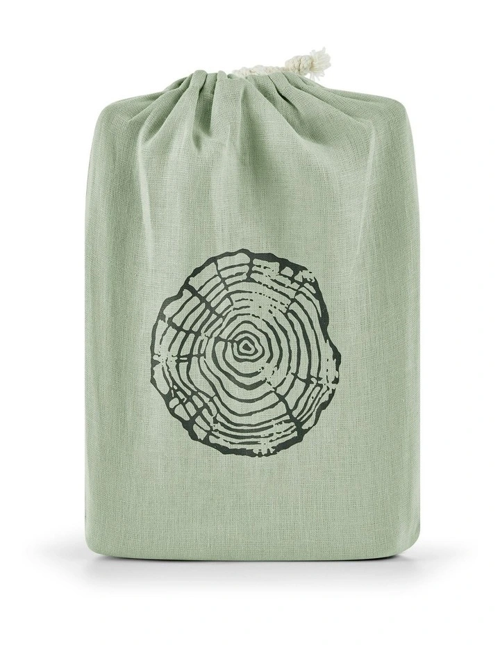 European Flax Linen Euro Pillowcase Twin Pack in Willow Green image 4